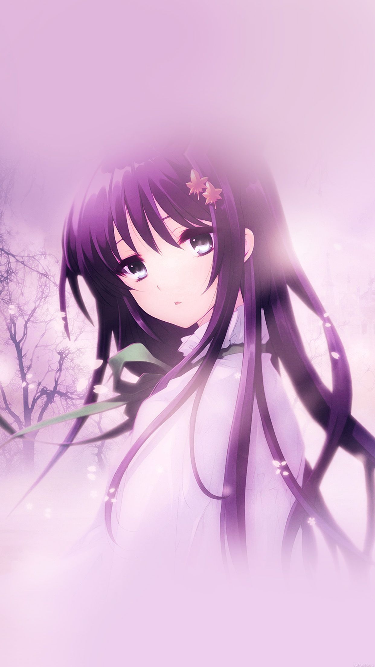 Ragazza anime capelli viola, 1242x2208 Full HD Verticale, iPhone