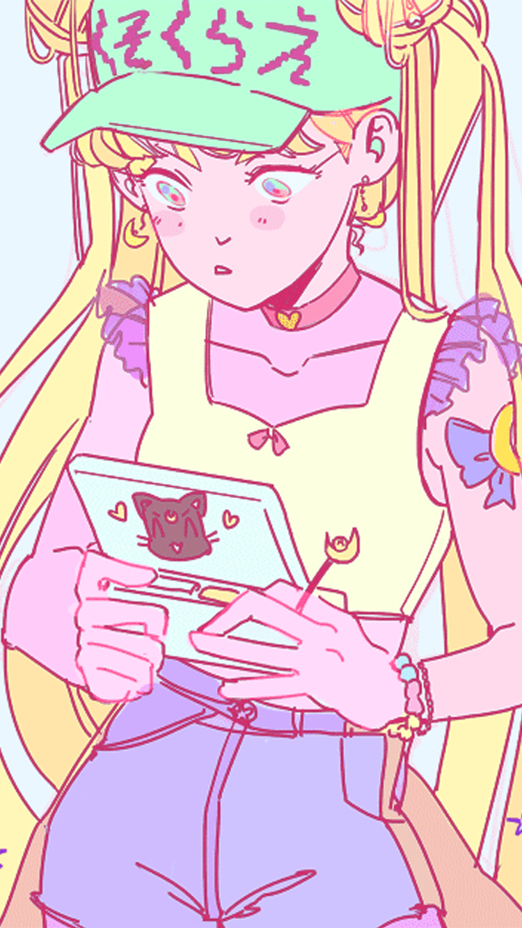 Sailor Moon estetico rosa pastello, anime magico, 750x1334 Verticale, Mobile