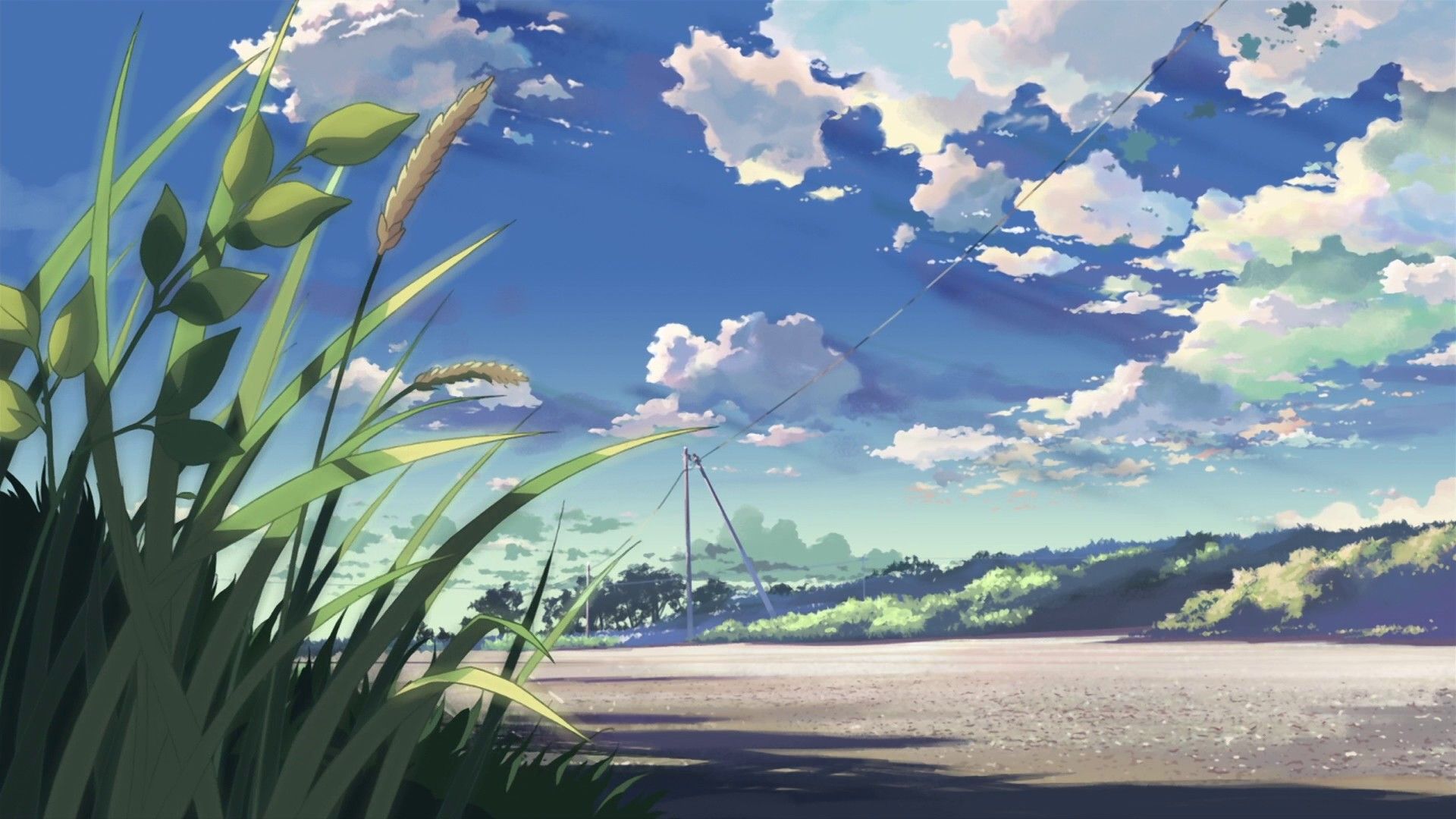 paesaggio anime cielo nuvoloso, 1920x1080 Full HD, Desktop