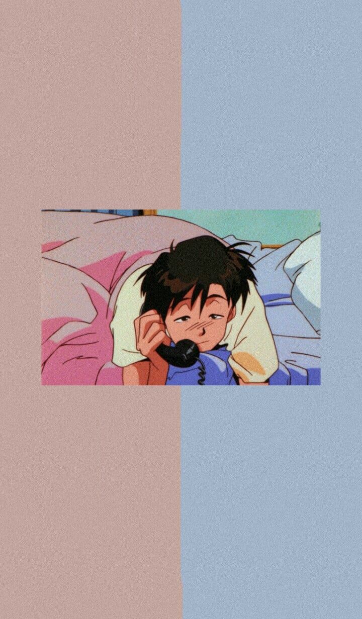 Anime ragazzo che piange, rosa-blu, 720x1232 Verticale, Mobile