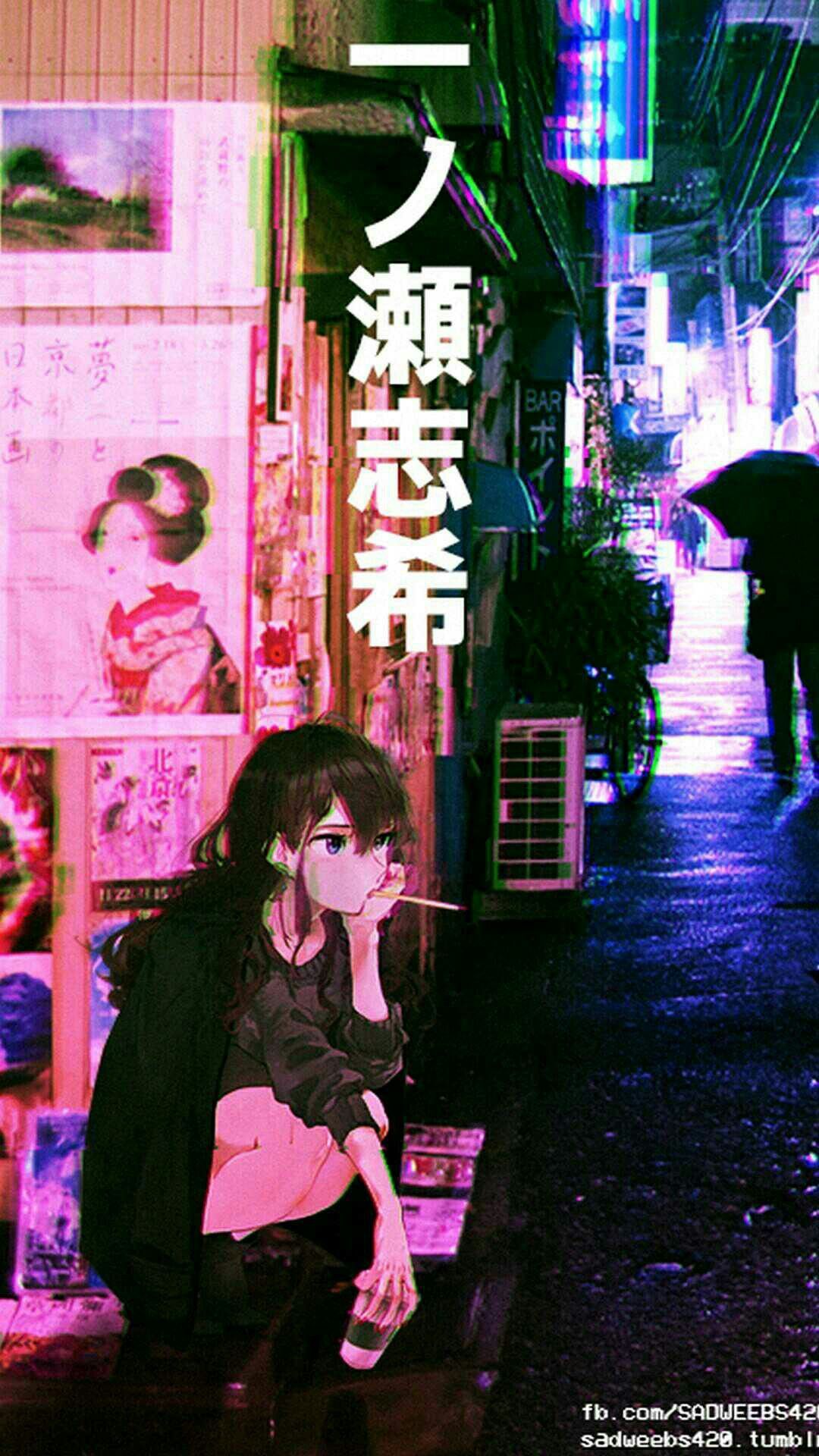 Personaggio anime vaporwave lago, 1920x1080 Full HD 1080p, PC Desktop