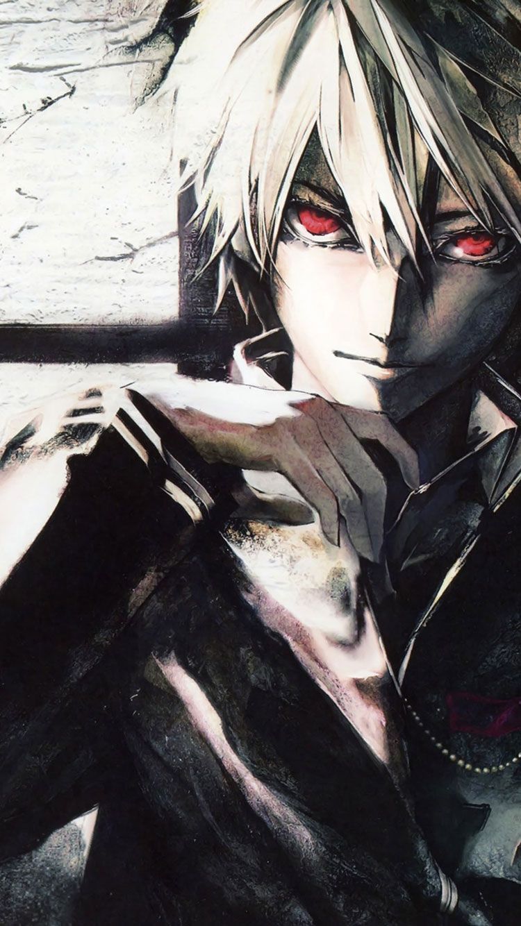Personaggio anime capelli bianchi occhi rossi, 750x1334 Verticale, Mobile