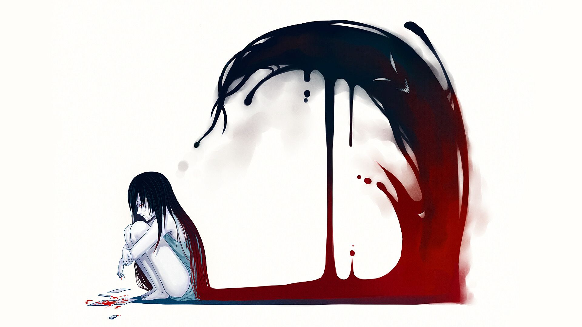 Ragazza triste con macchia scura, 1920x1080 Full HD, Desktop