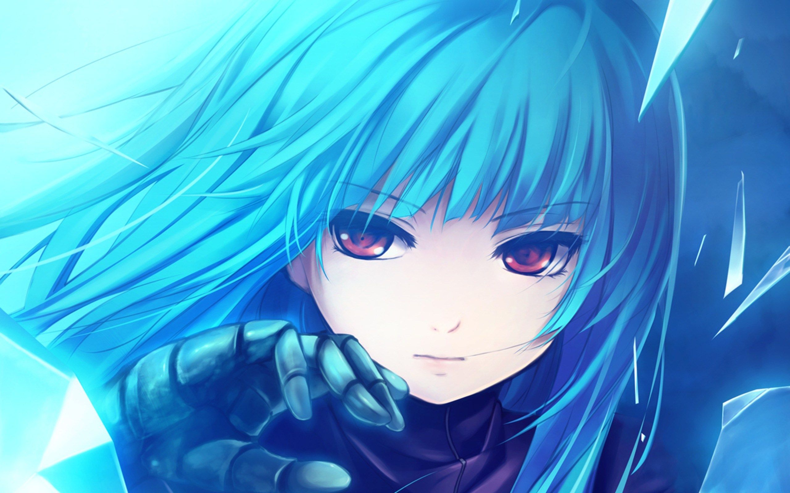 Ragazza anime capelli blu, 2560x1600 2K, PC