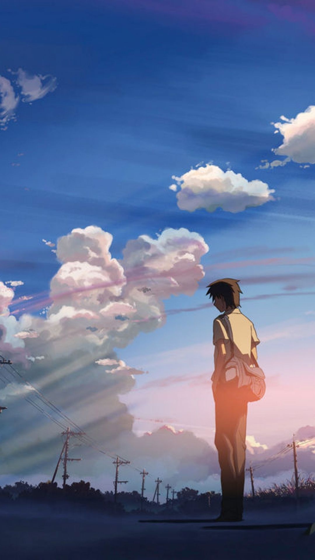 Ragazzo anime al tramonto, 1080x1920 Full HD Verticale, iPhone