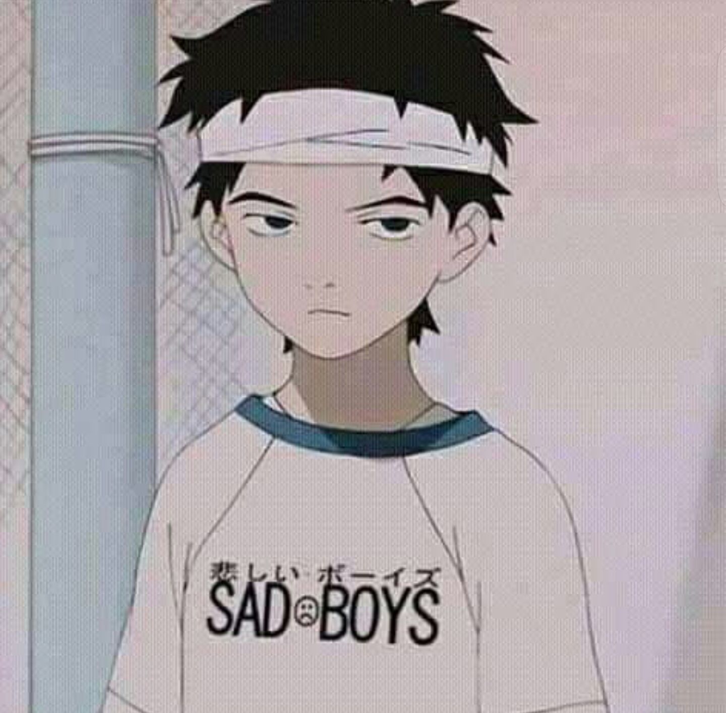 Ragazzo anime triste glitch, 720x1280 Full HD Verticale, Smartphone