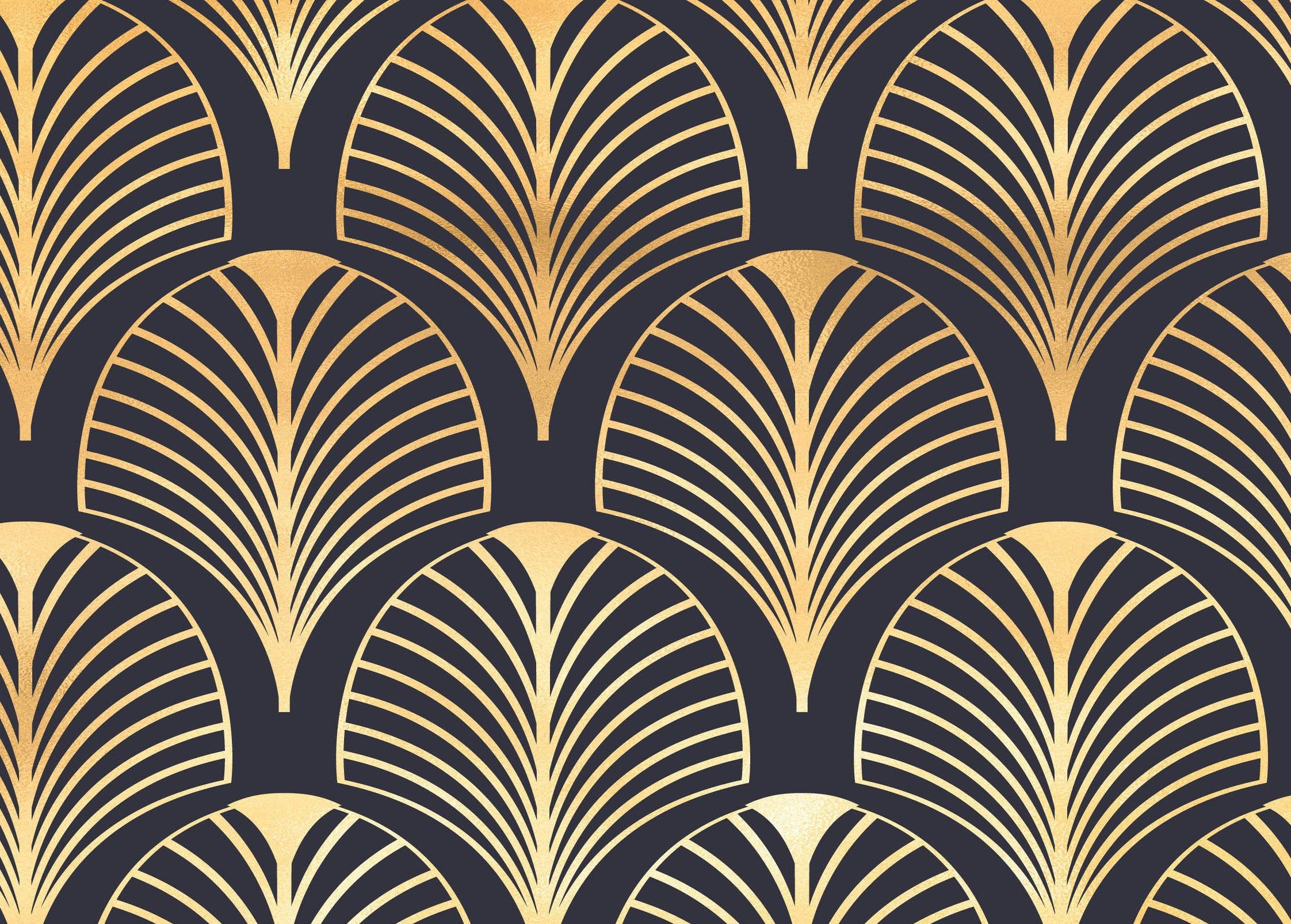 Motivo Art Deco geometrico oro nero, 2798x3498 Verticale, Mobile