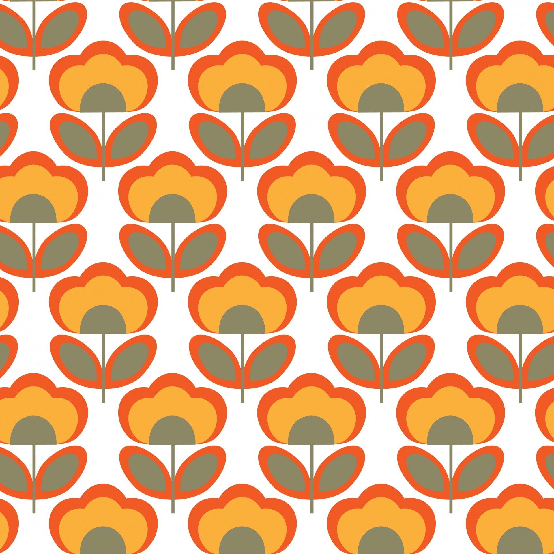 Fiori retrò arancioni gialli anni 60, 1920x1920 WUXGA, Desktop