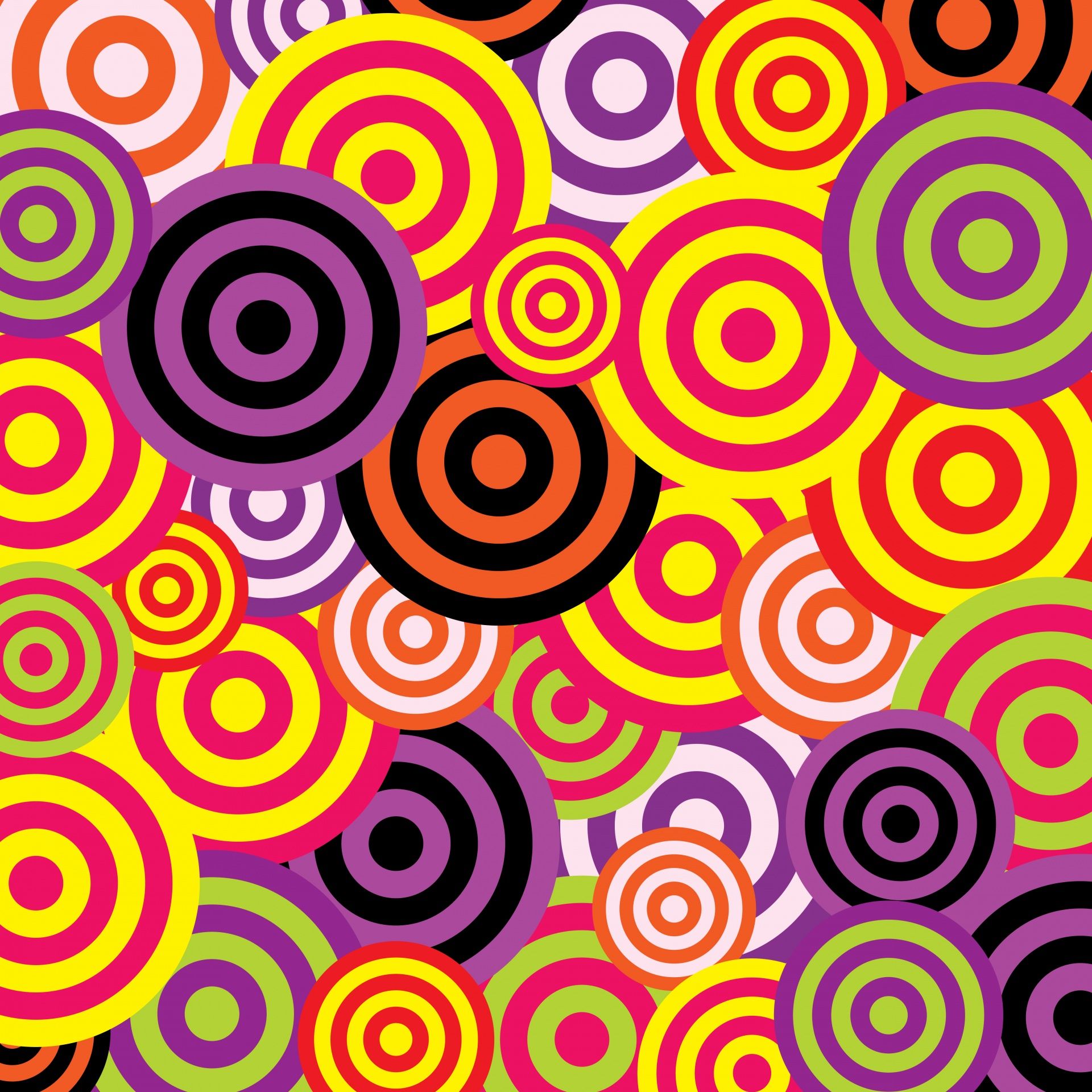 Cerchi concentrici retro colorati, 1920x1920 Full HD+ WUXGA, Laptop