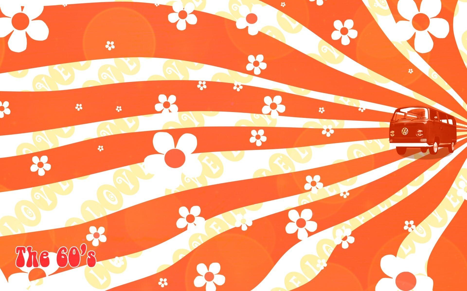Furgone retro fiori arancioni, 1920x1200 Full HD+ WUXGA, Desktop