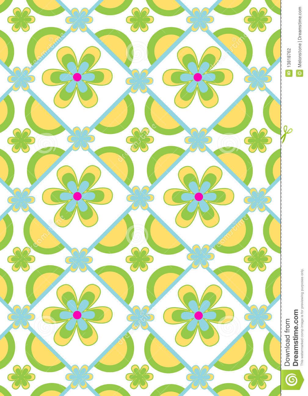 Pattern floreale geometrico anni '60, 1009x1300 Verticale, Mobile