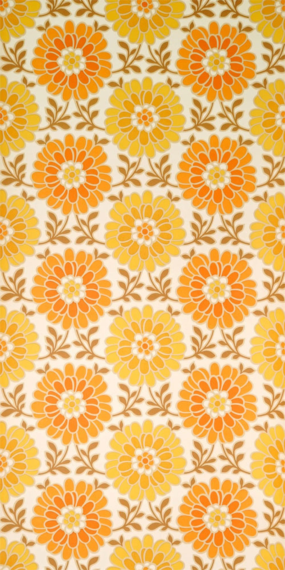 Fiori arancioni retro anni 60, 1000x1999 Verticale, OnePlus