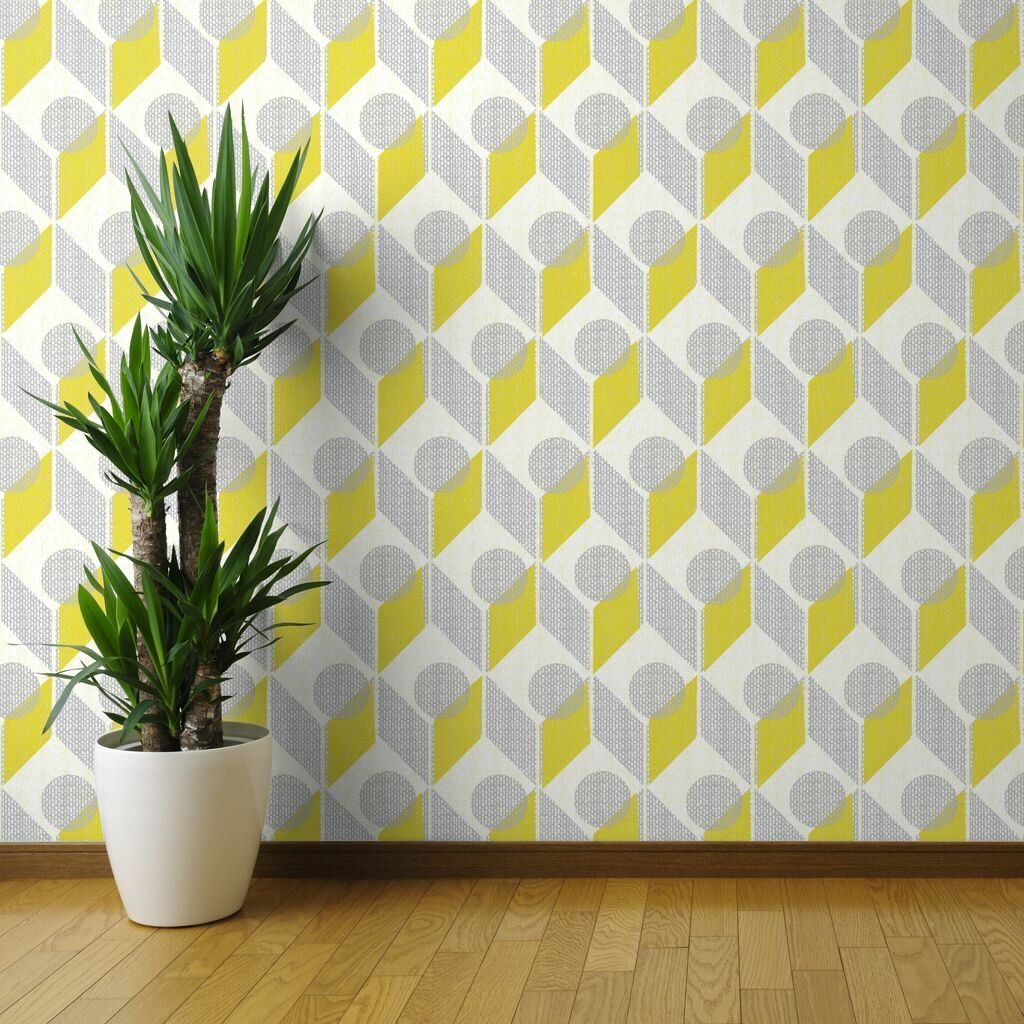 Carta da parati geometrica giallo grigio, 1024x1024 HD, Desktop