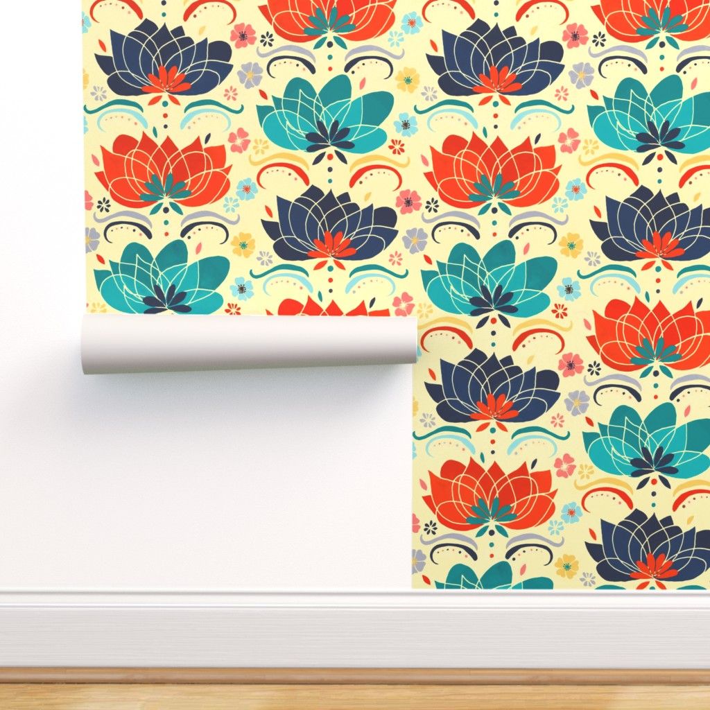 Fiori loto stile anni '60, 1024x1024 HD, Desktop