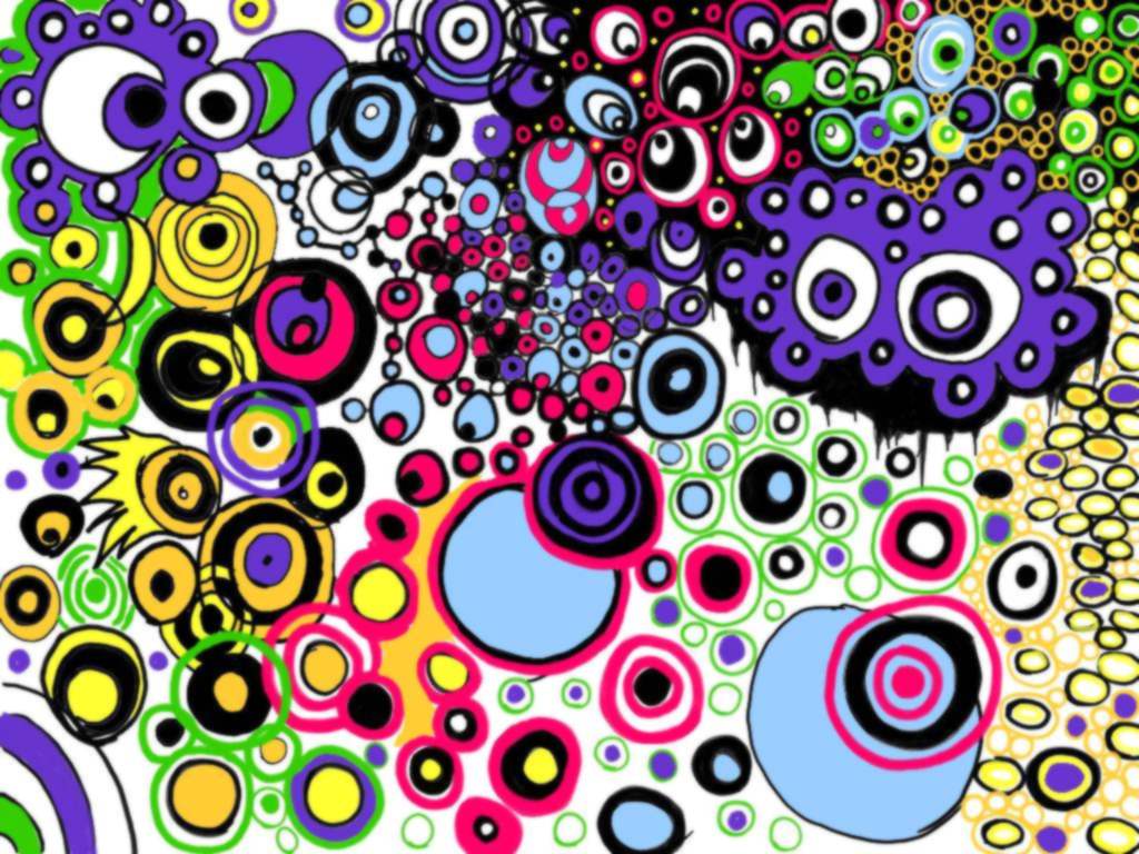 Cerchi psichedelici multicolori astratti, 1024x768 HD, Laptop