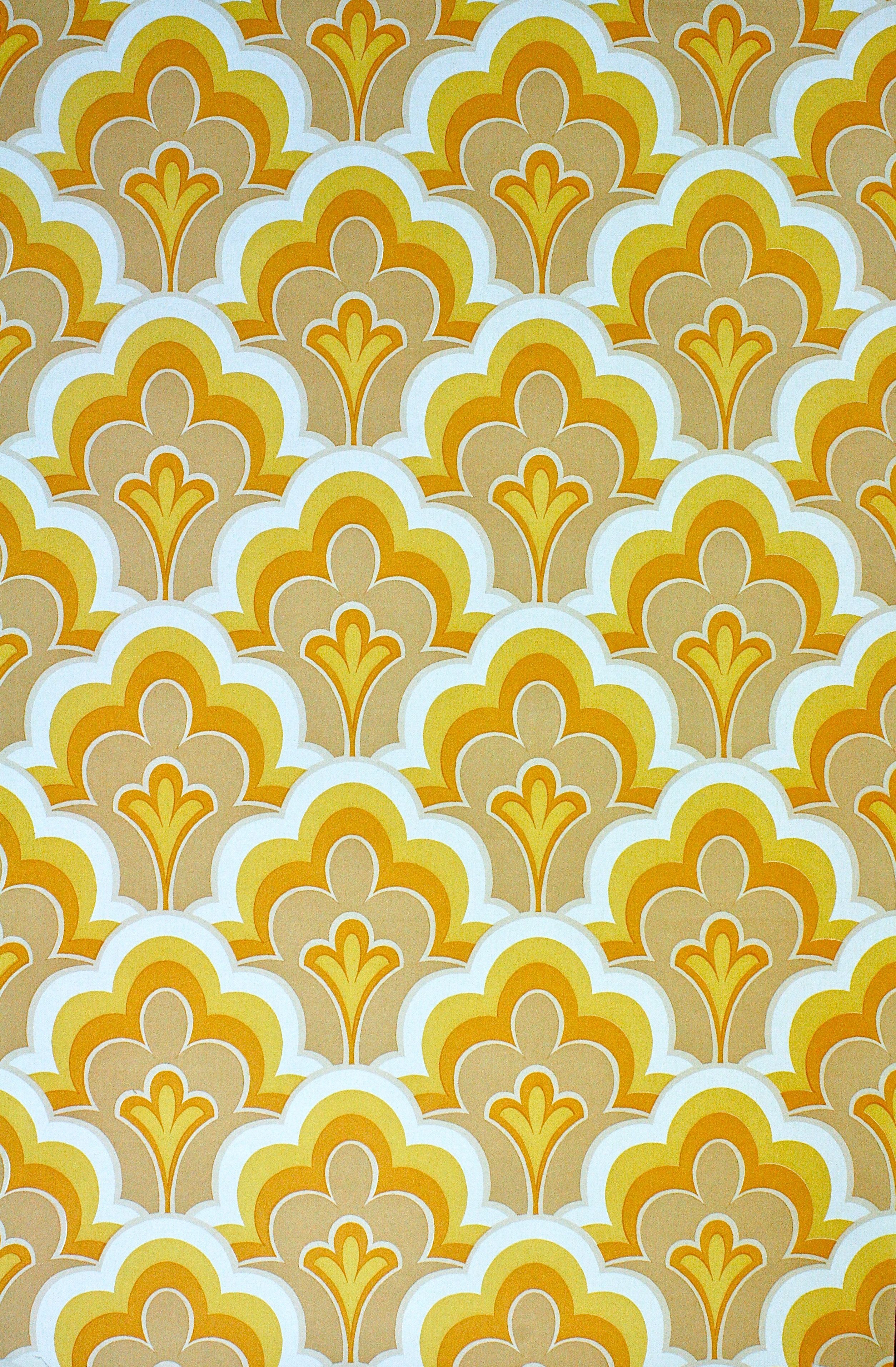 Motivo floreale geometrico giallo ocra, 2508x3826 Full HD Verticale, Smartphone