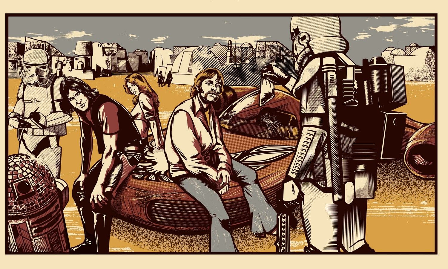 Illustrazione Star Wars stile retrò, 1500x900 720p, Acer Nitro
