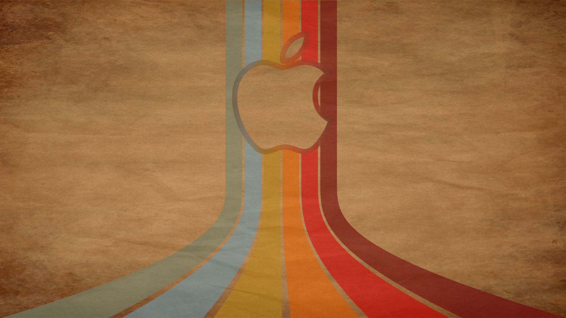 Logo Apple righe retro colorate, 1920x1080 1080p, PC Desktop