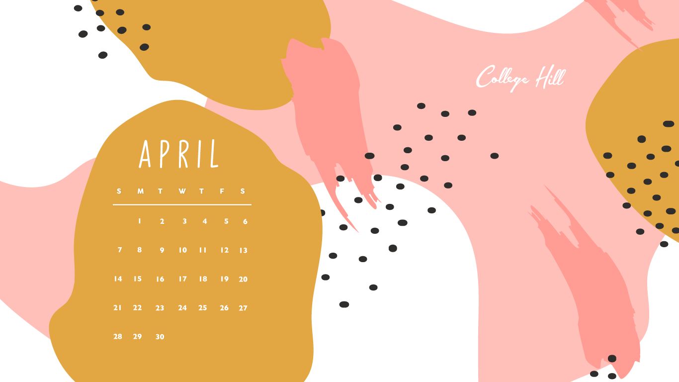 Calendario aprile forme geometriche retro, 1366x768 720p, iMac