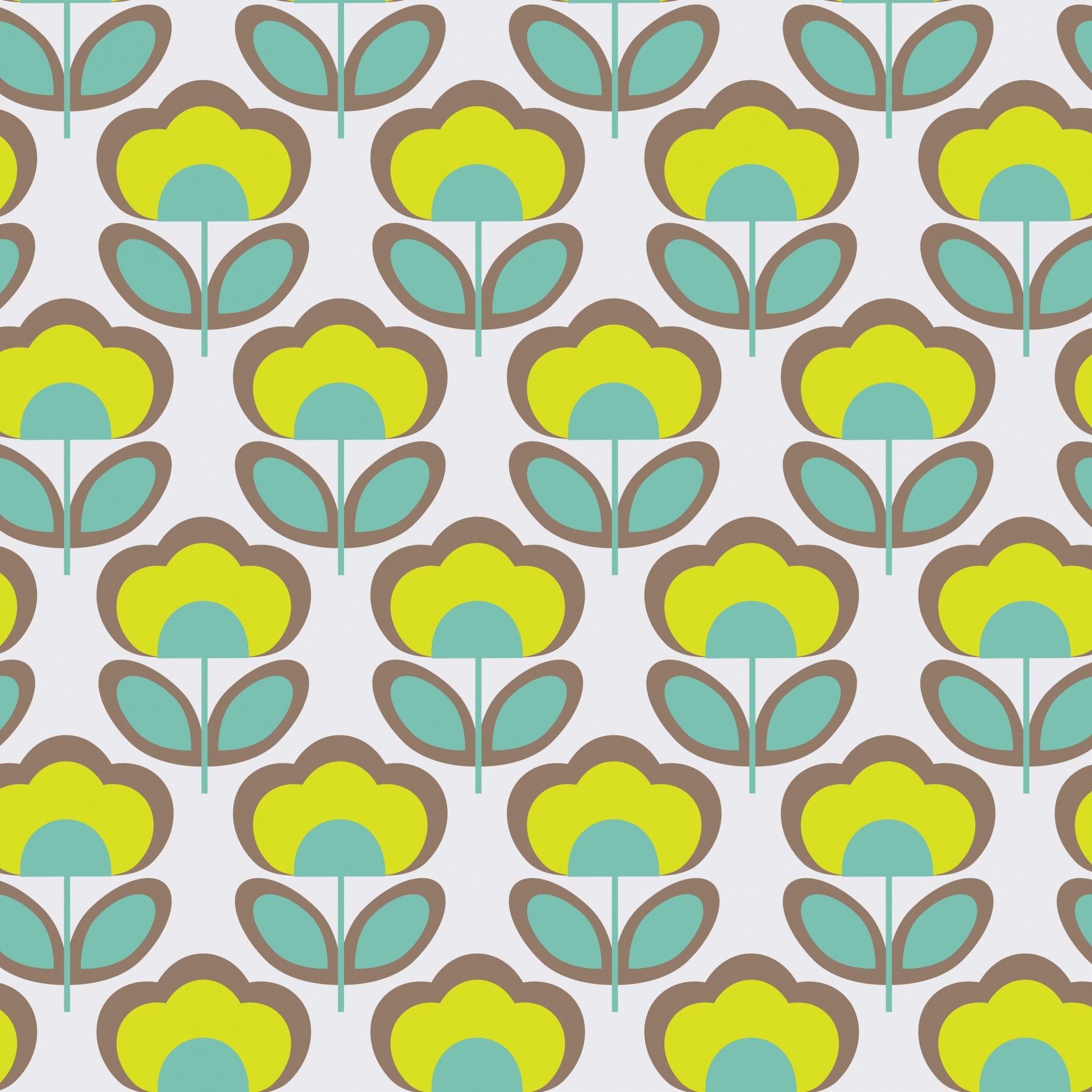 Motivo floreale retro verde acqua, 1920x1920 Full HD+, Desktop