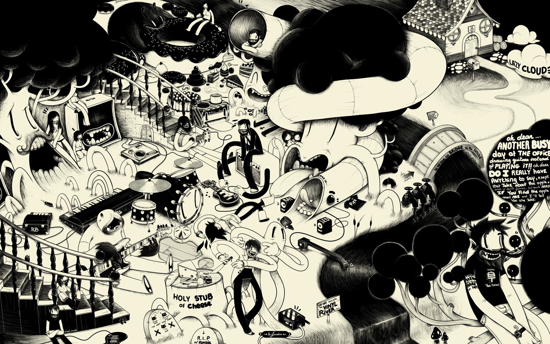 Collage personaggi cartoni animati anni 80, 2560x1024 Panoramico, Dual Screen