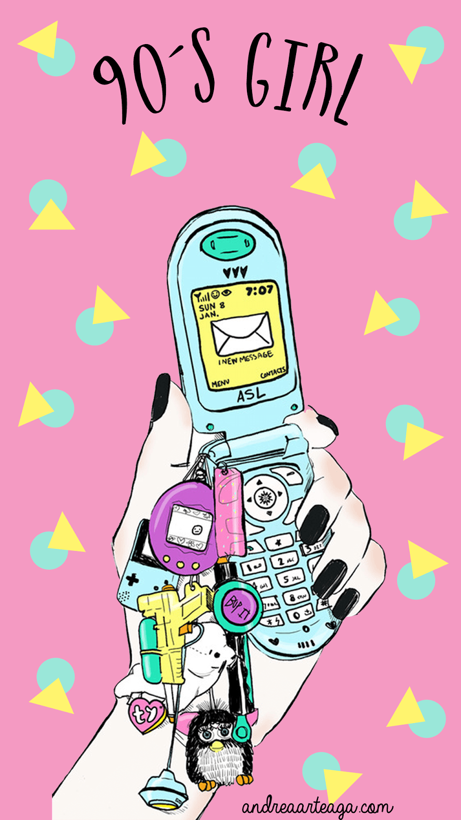 Mano con cellulare anni 90, 900x1600 Full HD Verticale, iPhone