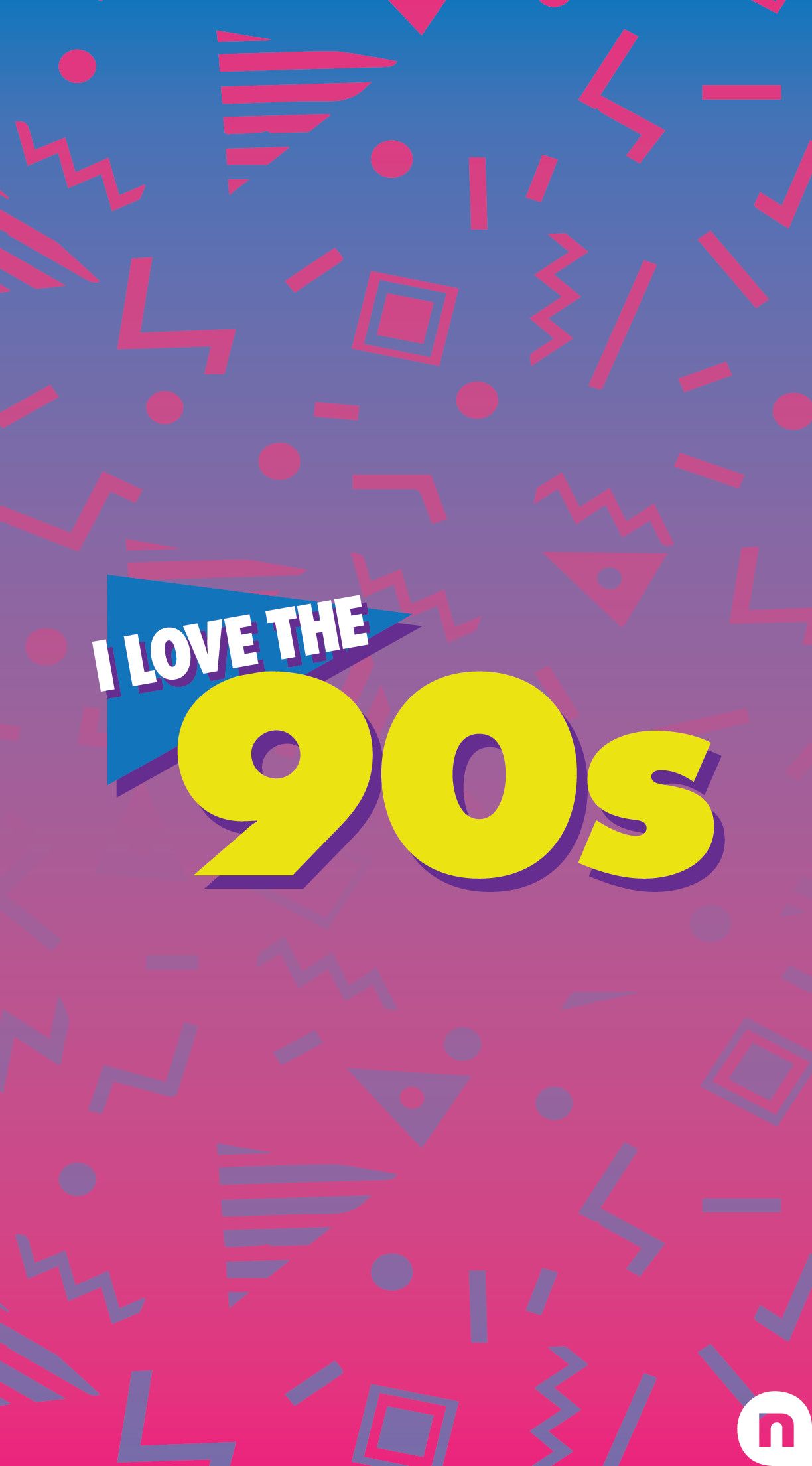 I Love the 90s scritta, 1224x2209 Full HD Verticale, Smartphone