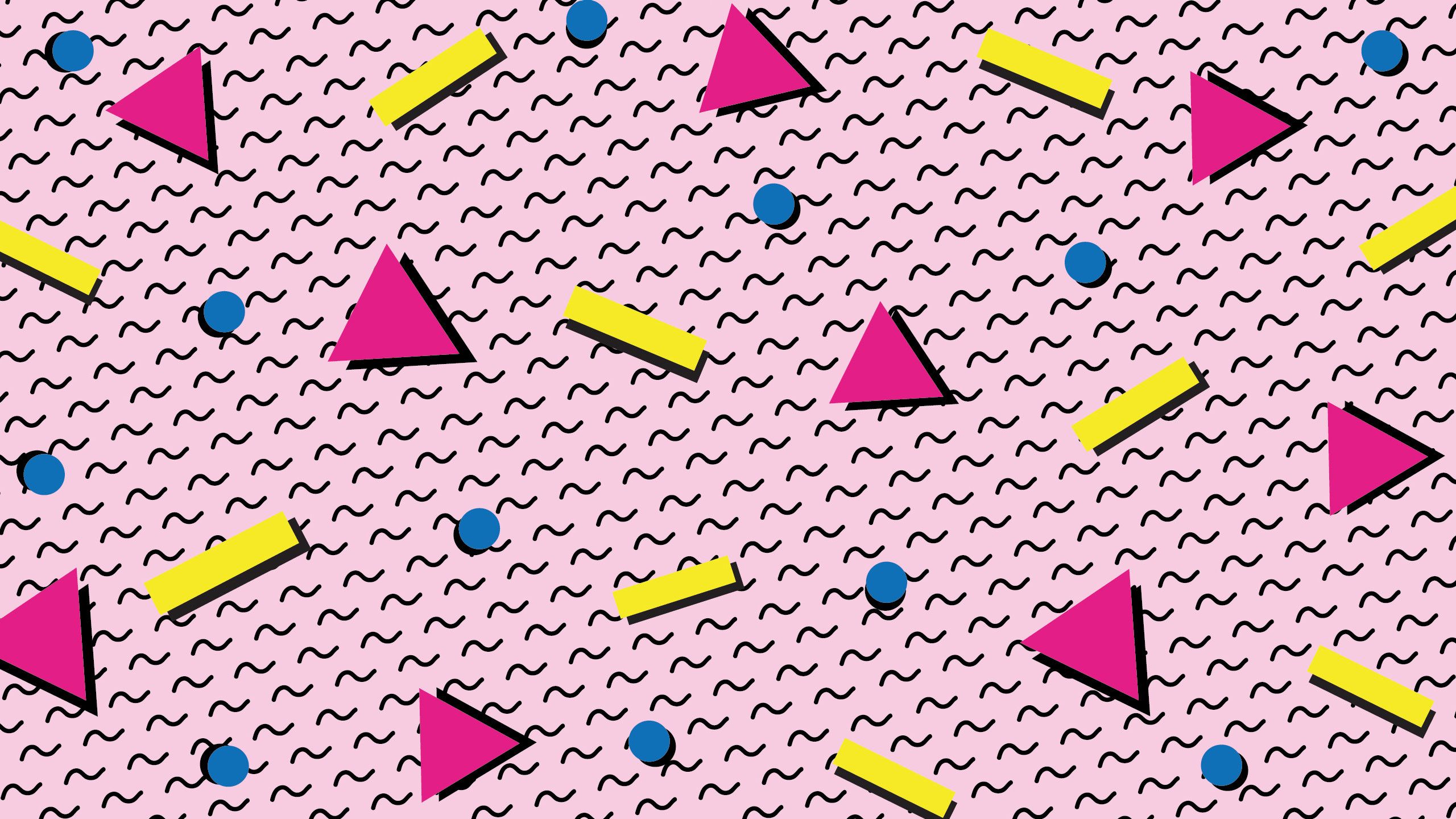 Pattern geometrico anni '90 rosa, 2560x1440 2K, Desktop