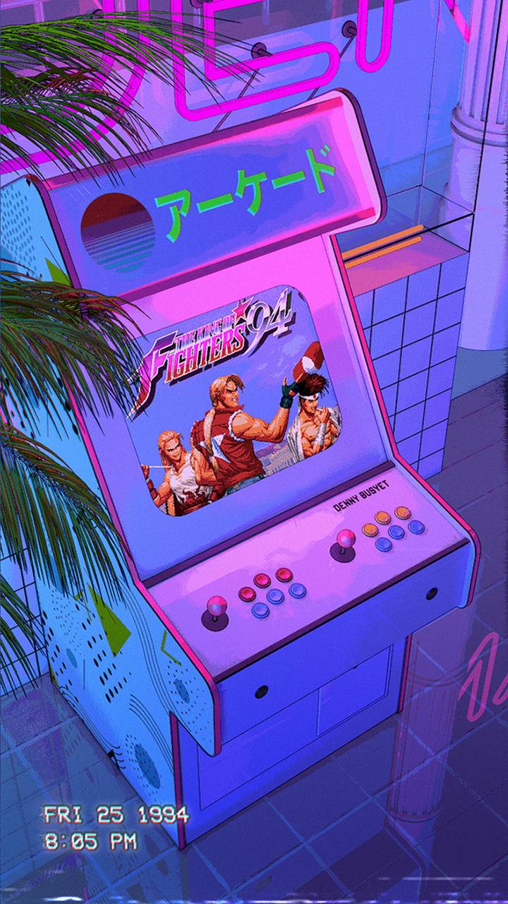 Cabinato arcade retrò vaporwave, 720x1280 Verticale, Telefono