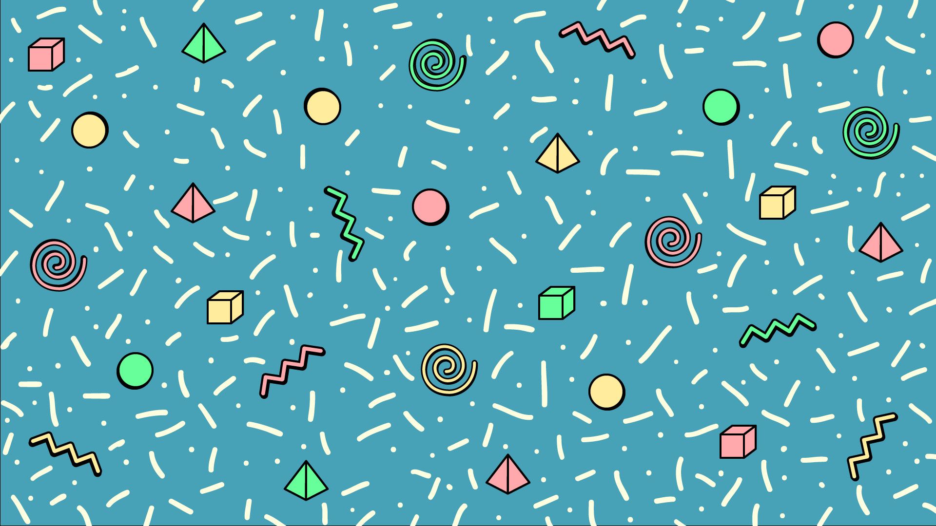 Pattern geometrico stile Memphis anni 90, 1920x1080 1080p, Desktop