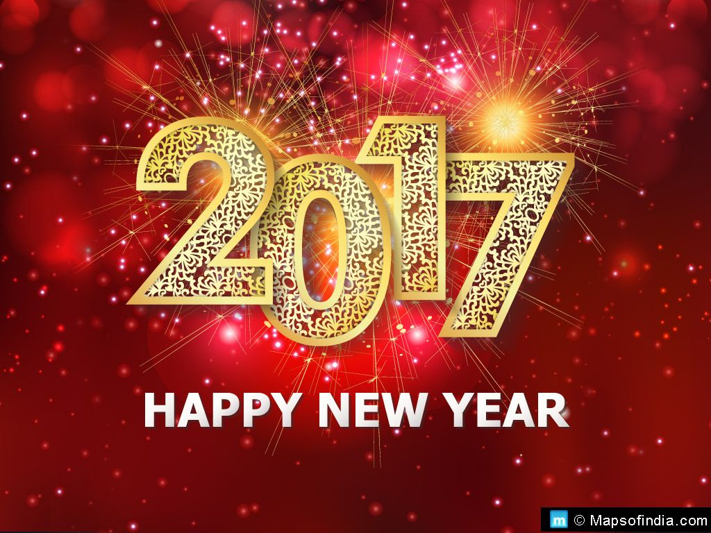 Auguri Capodanno 2017 dorato, 1024x768 HD, Desktop