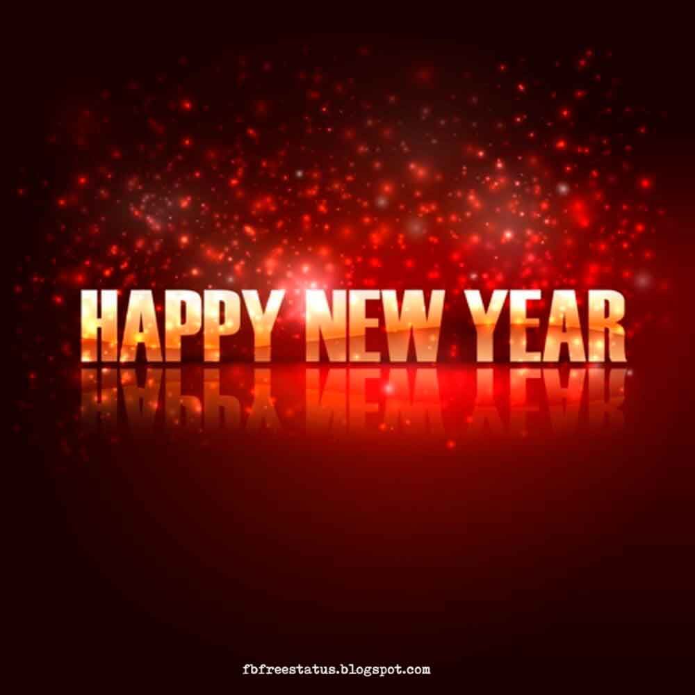 Happy New Year testo dorato rosso, 1000x1000 HD, Desktop