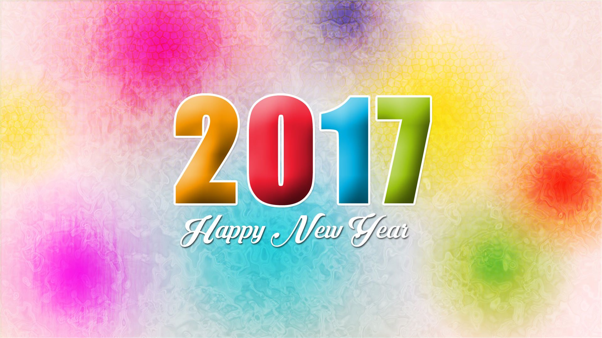 Happy New Year 2017 colorato, 1920x1080 Full HD, PC