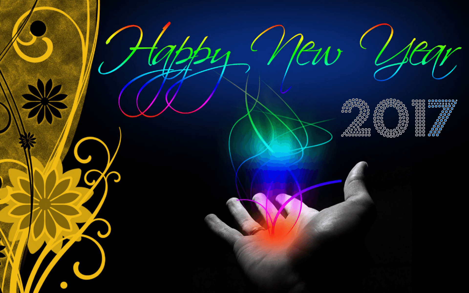 Buon Anno 2017 mano luminosa, 1920x1200 Full HD+ WUXGA, Laptop