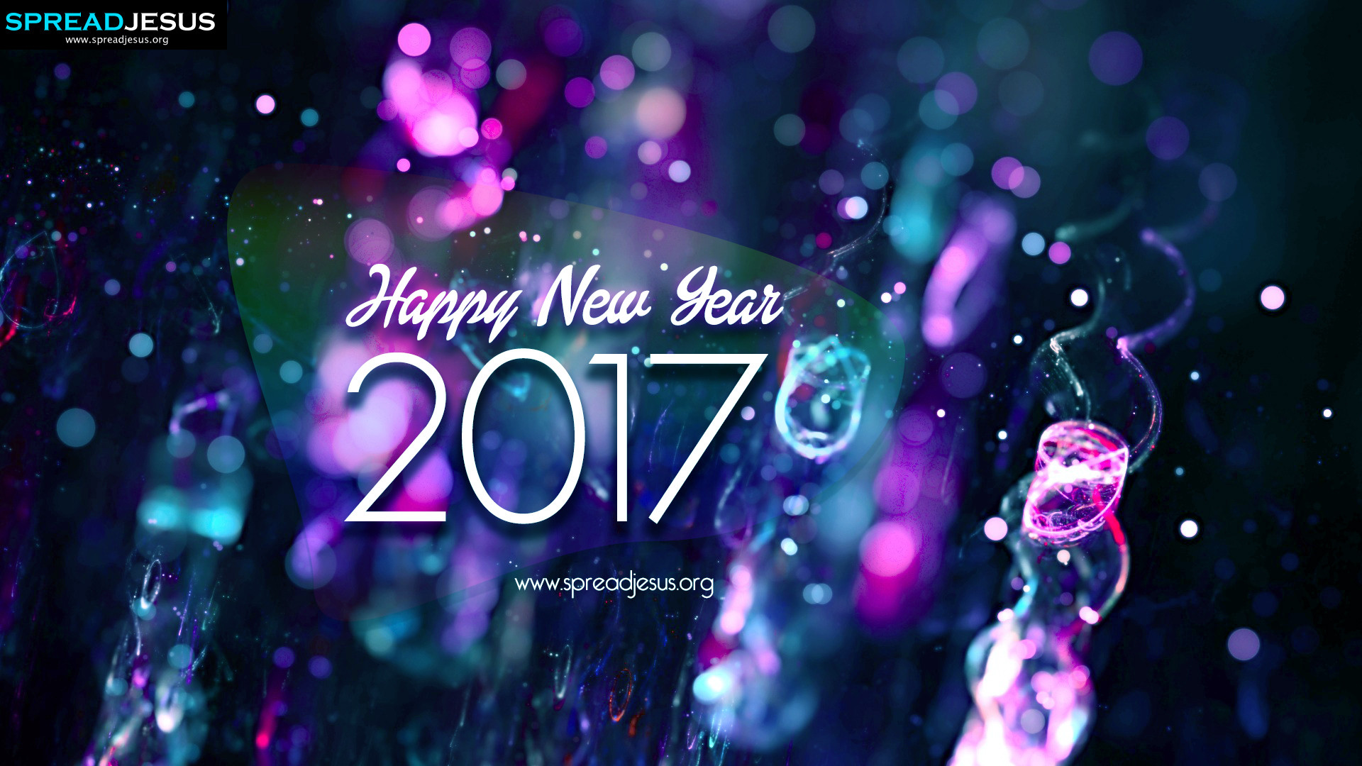 Happy New Year 2017 scritta luminosa, 1920x1080 Full HD, Desktop
