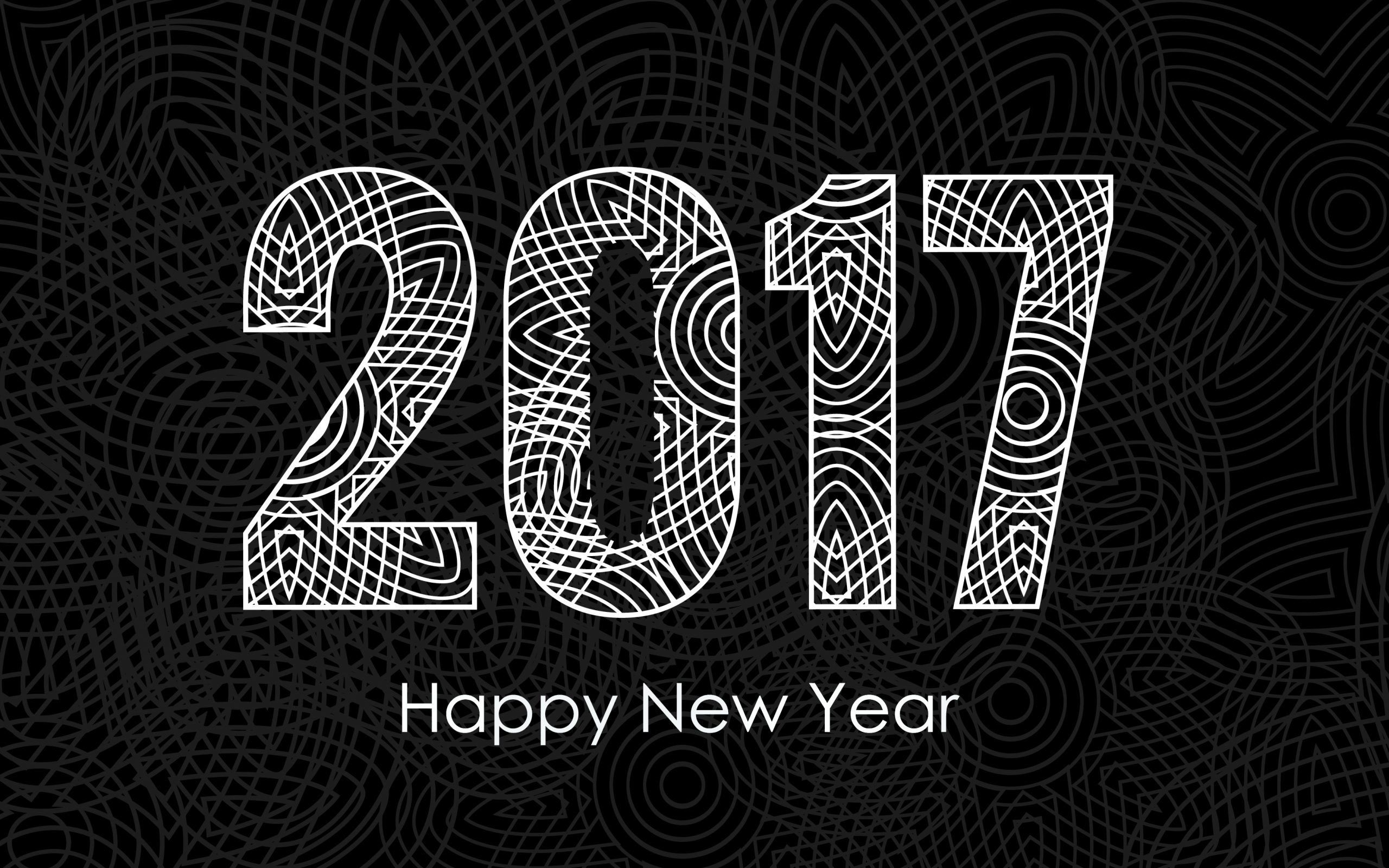 Happy New Year 2017 nero, 2560x1600 WQXGA, MacBook Pro