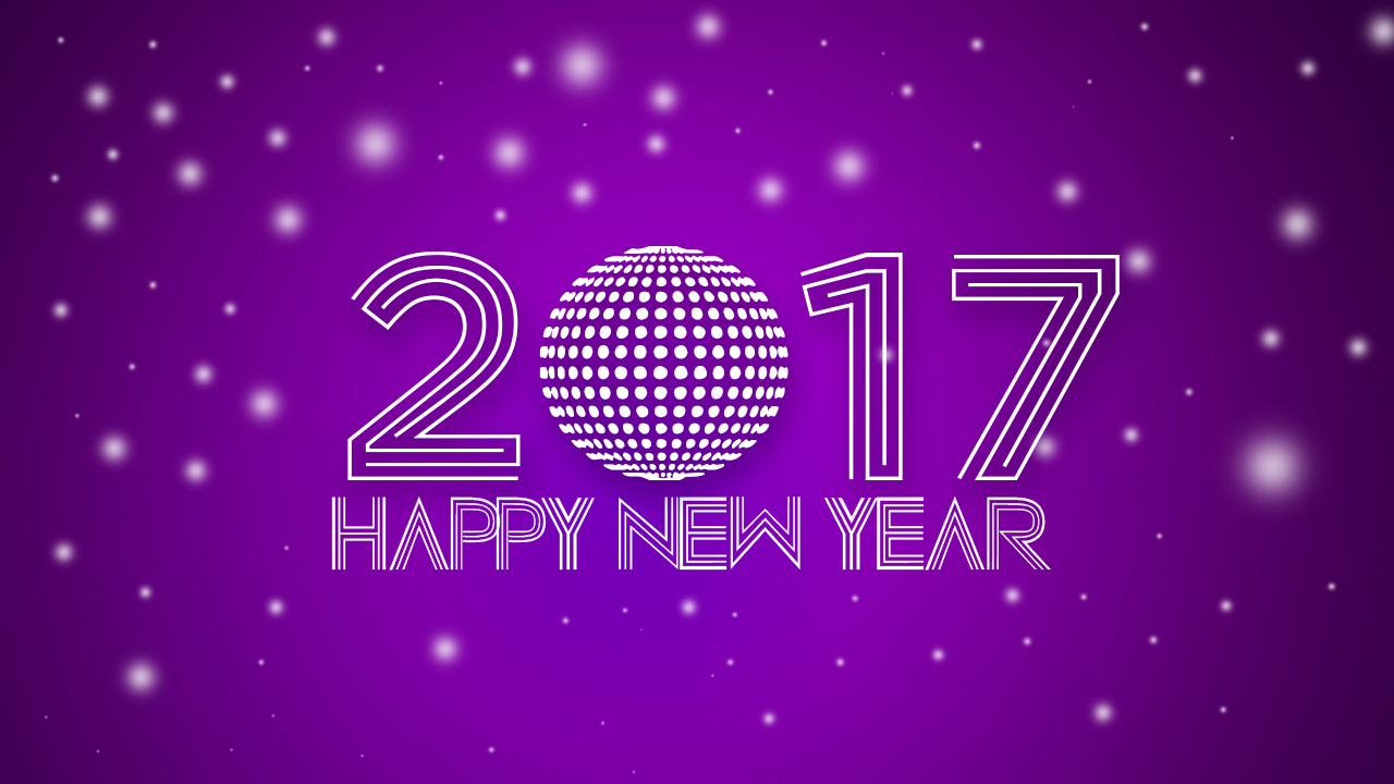 2017 Happy New Year viola, 1280x720 HD, Desktop