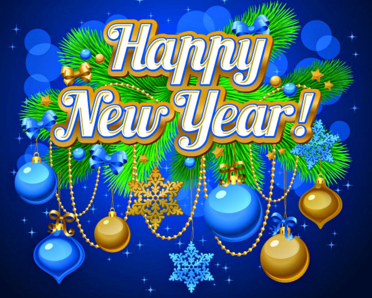 Happy New Year sfondo blu, 1200x960 HD, Desktop