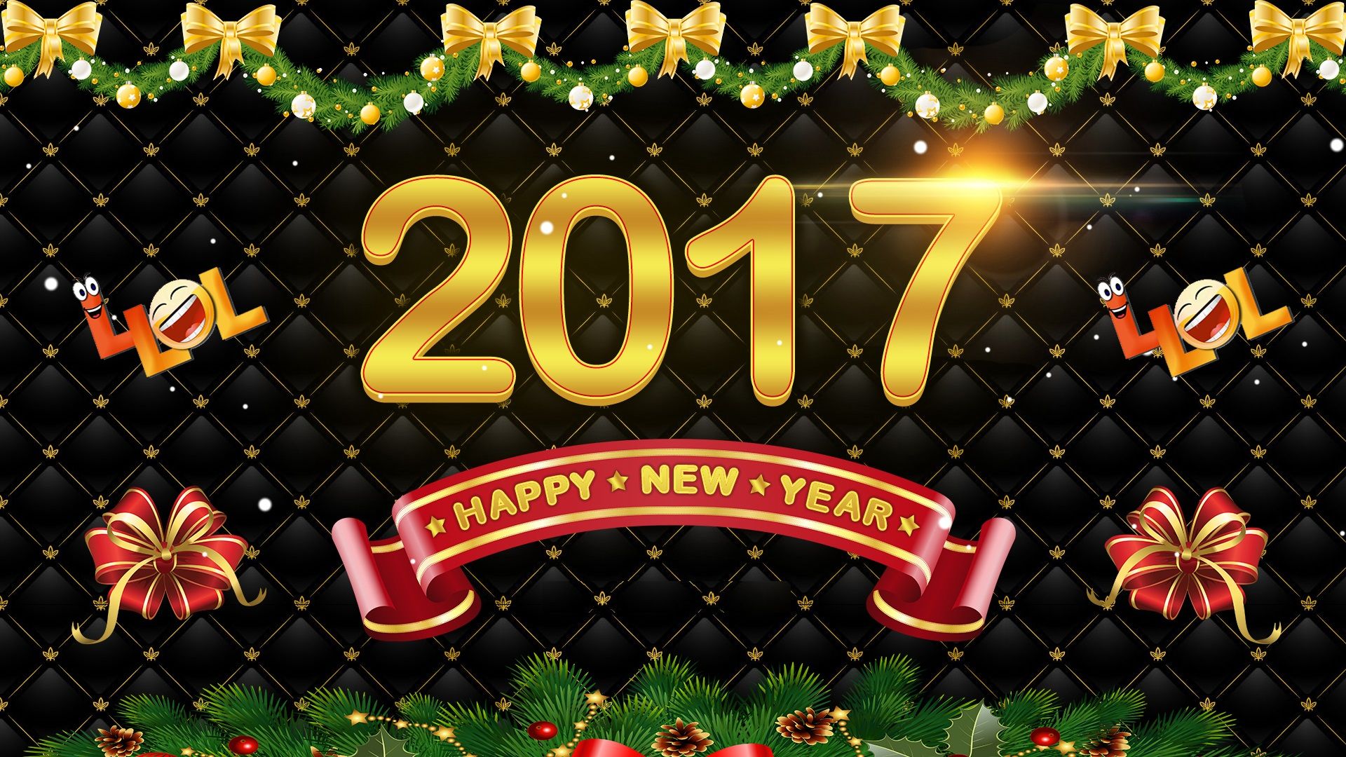 Buon Anno 2017 decorazioni natalizie, 1920x1080 Full HD, PC