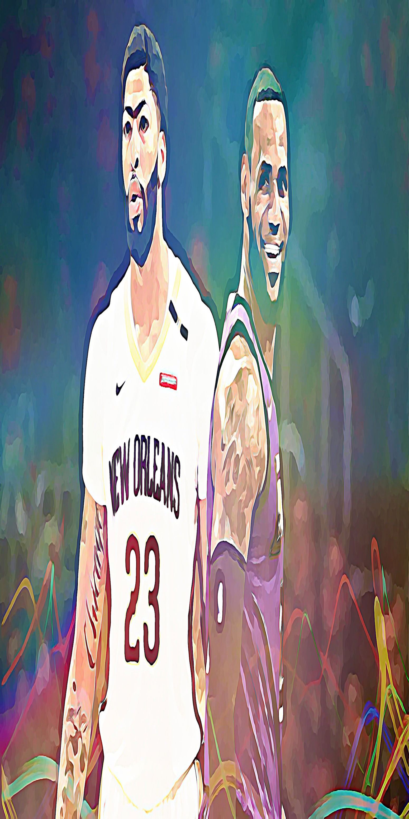LeBron James Anthony Davis NBA, Los Angeles Lakers, 1550x3100 Full HD Verticale, iPhone