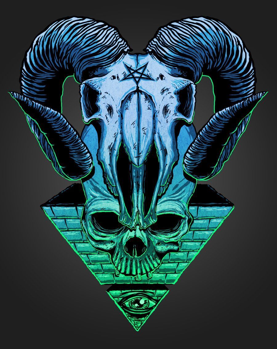 Teschio caprone e piramide Illuminati, 900x1132 Full HD Verticale, Smartphone