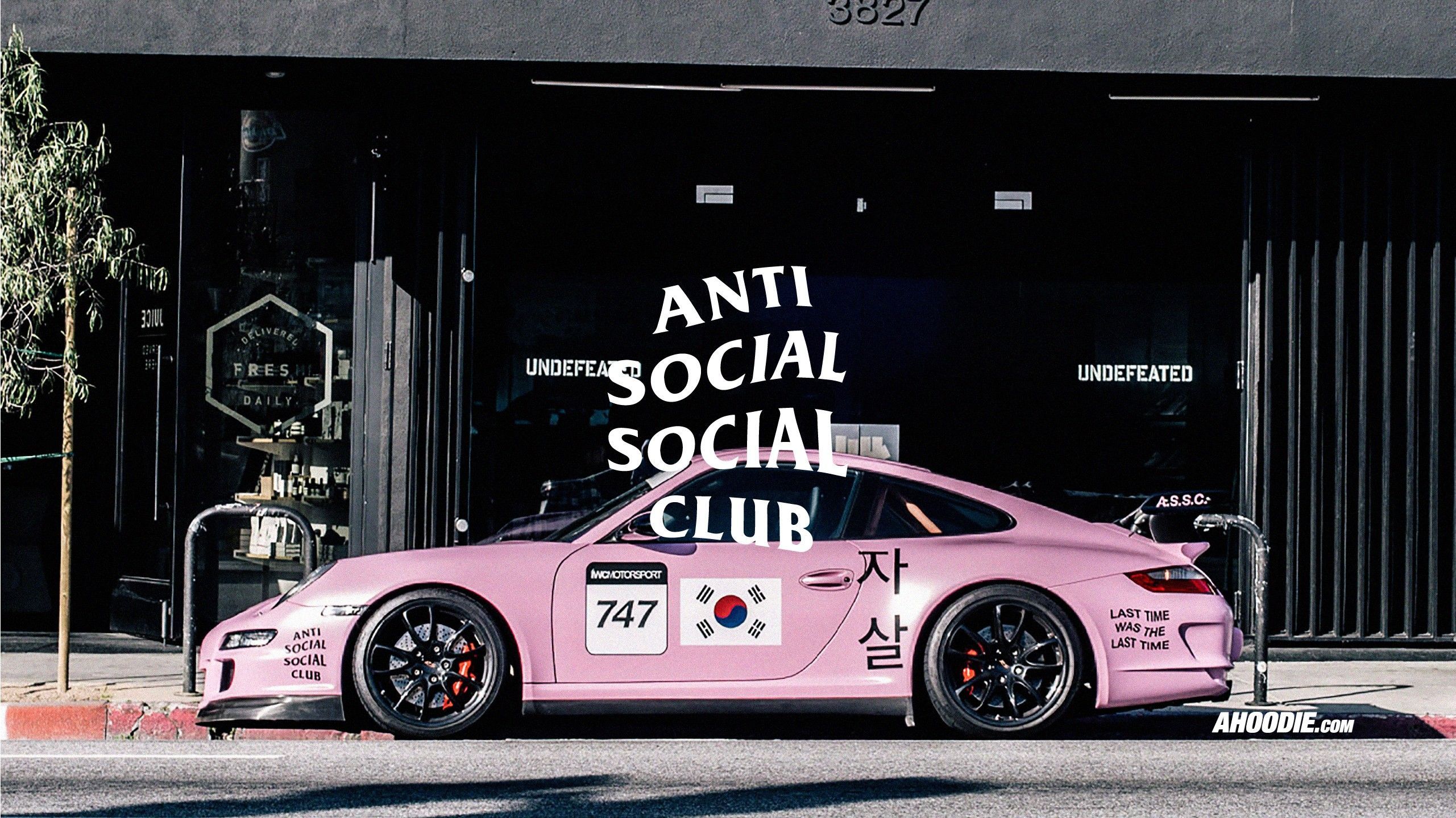 Porsche rosa Anti Social Social Club, sportiva tedesca, 2561x1440 1440p, Desktop