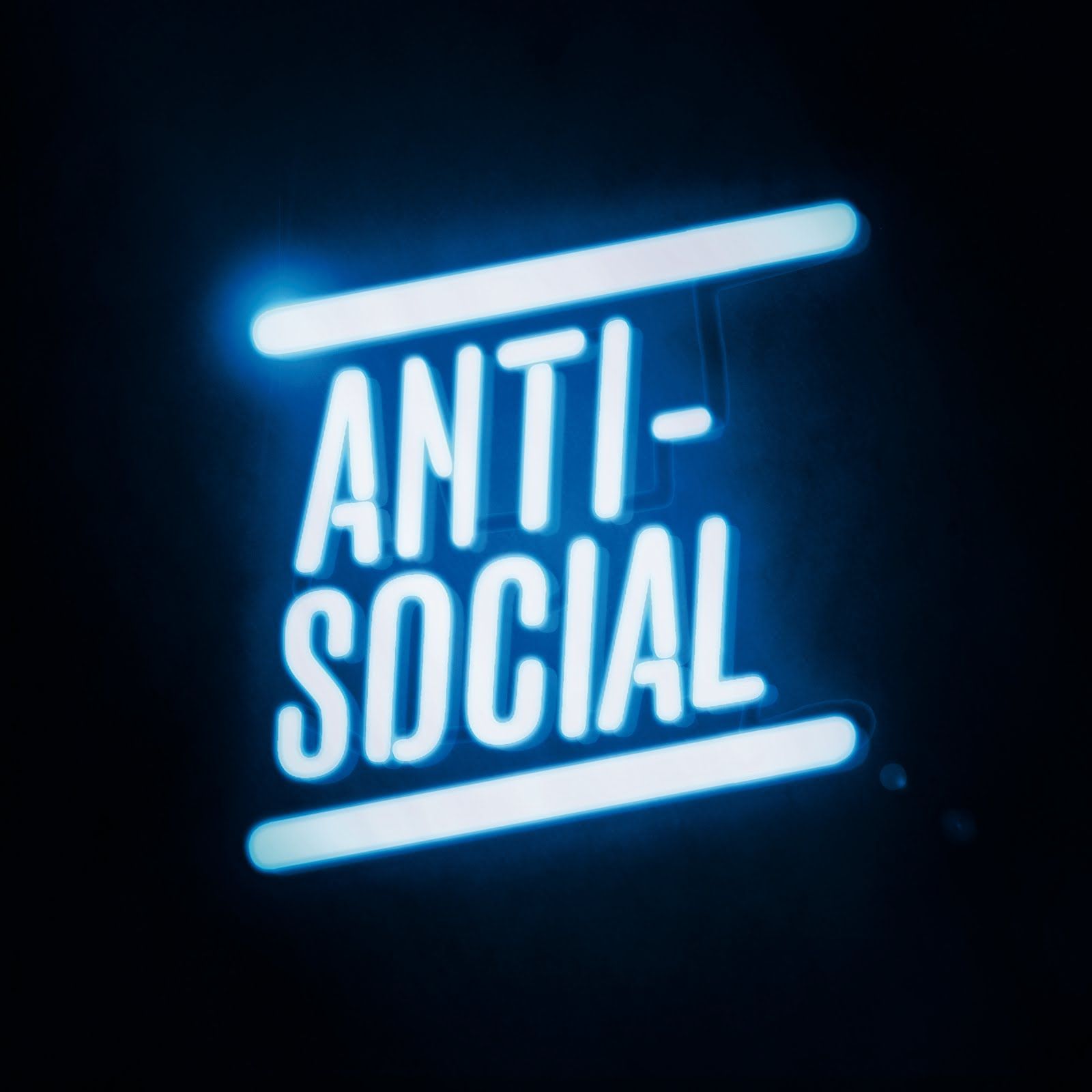 Insegna neon Anti-Social blu, 1600x1600 900p, PC