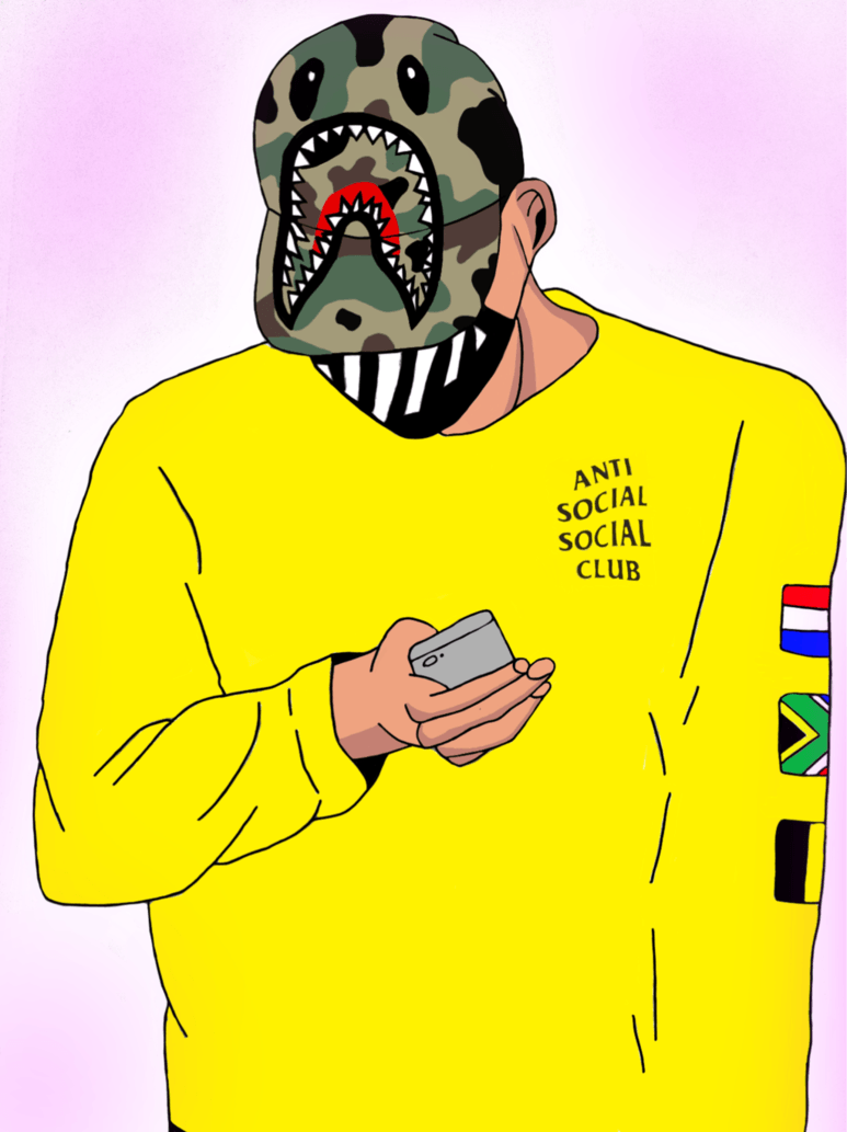 Anti Social Club testo viola, 1870x3100 Verticale, Xiaomi