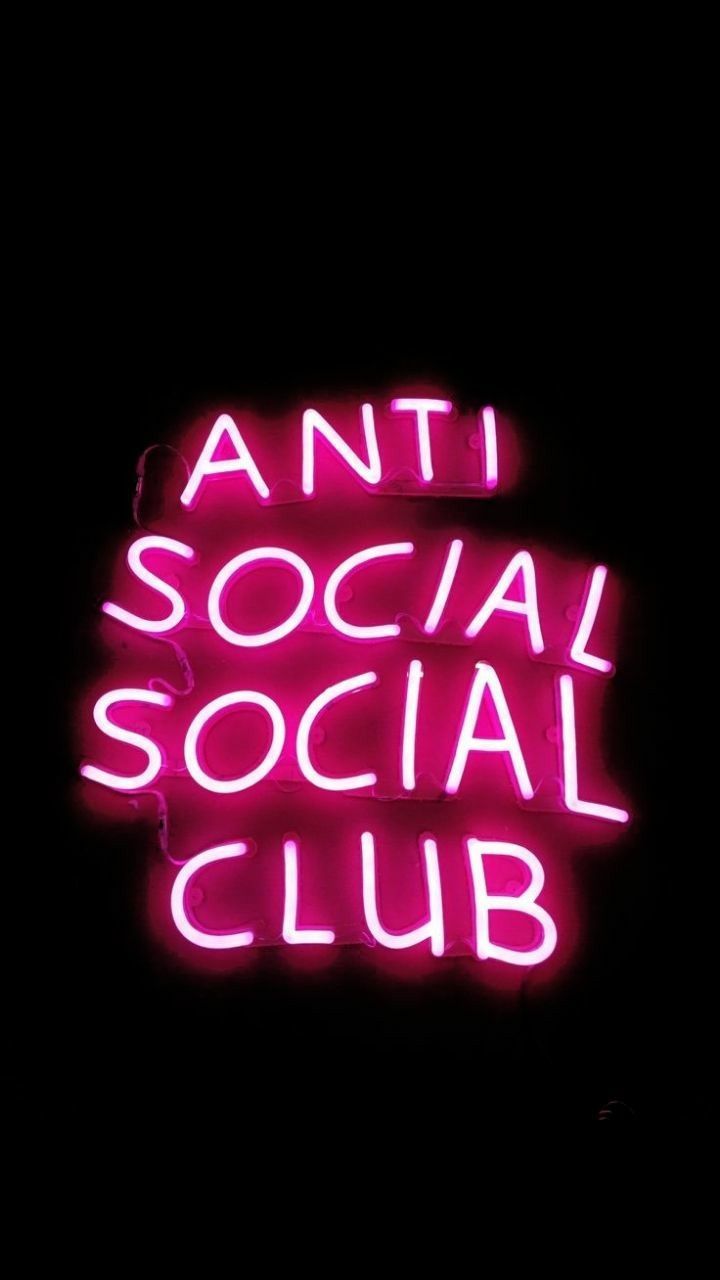 Insegna neon rosa Anti Social, 720x1280 Verticale, Mobile
