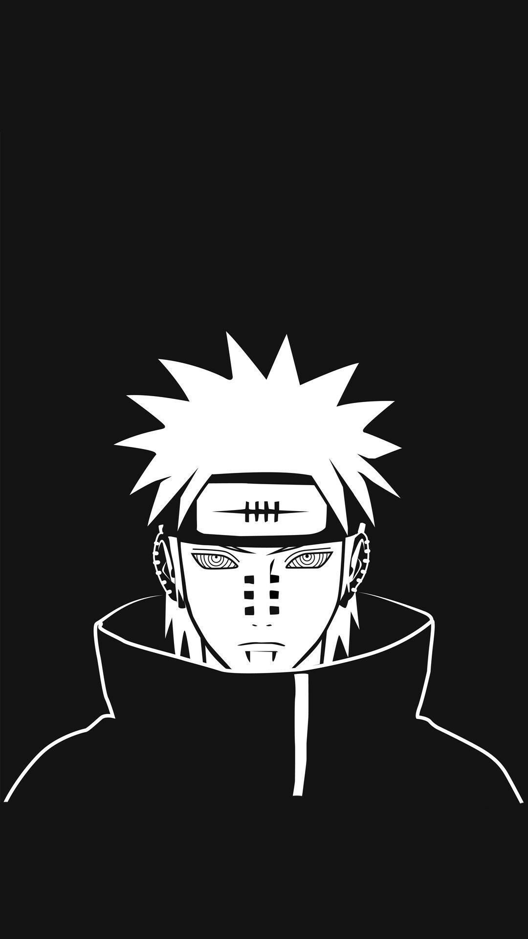 Pain Naruto minimalista bianco nero, ninja, 1080x1920 Verticale, Mobile