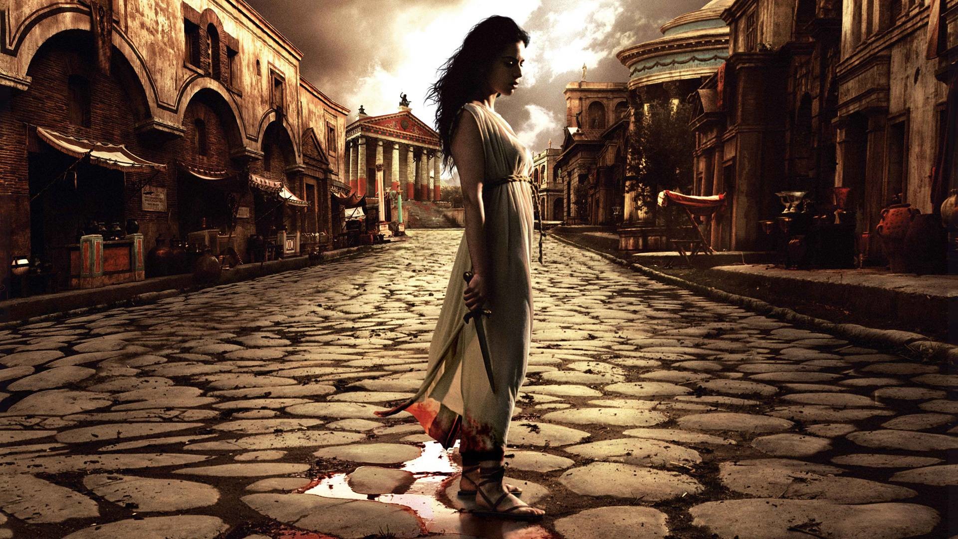 donna con toga strada romana, 1920x1080 1080p, Laptop