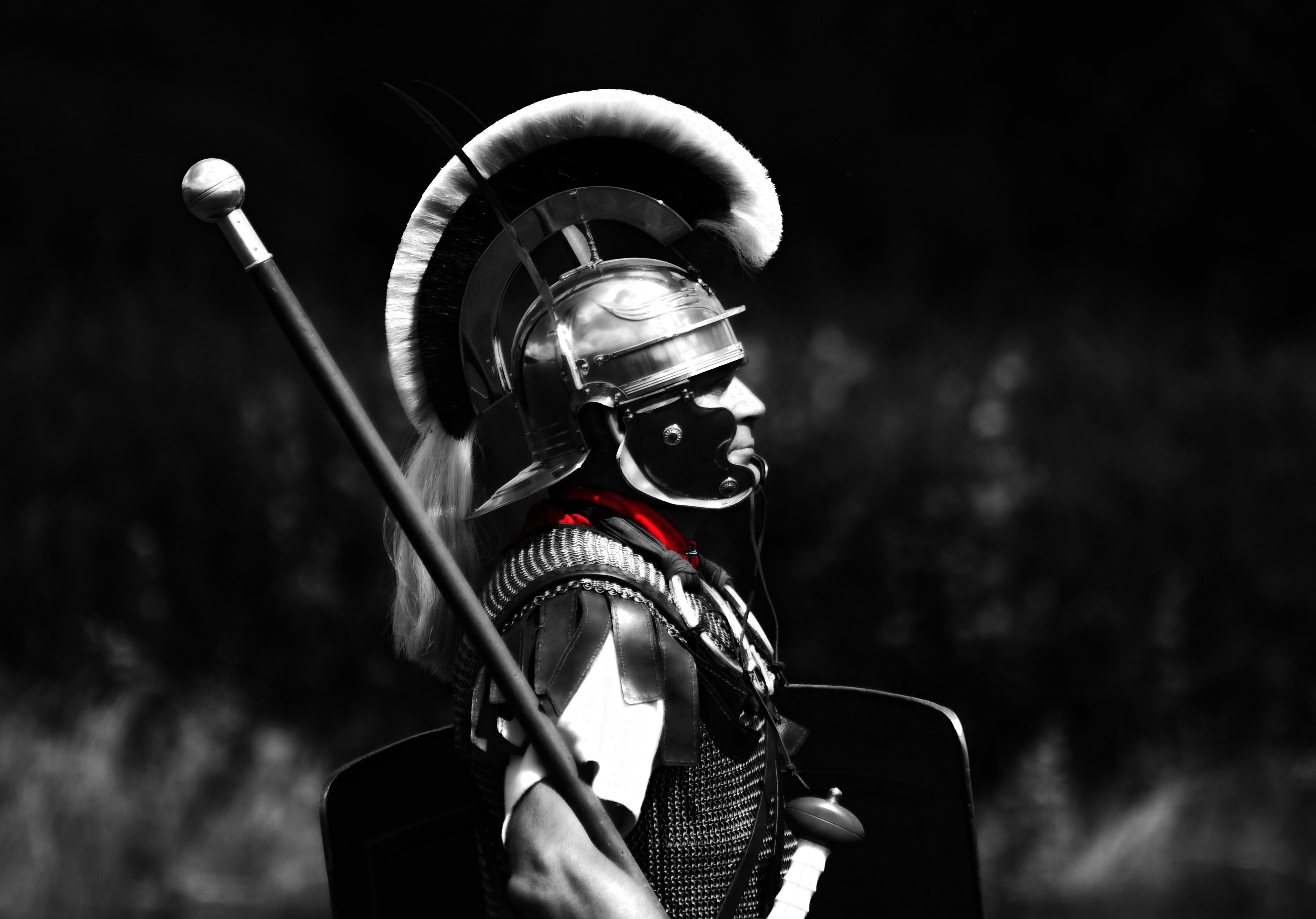 Gladiatore romano in bianco e nero, 3659x2555 WQXGA, Desktop