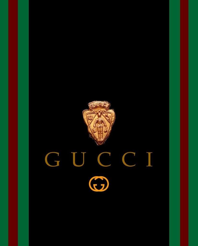 Logo Gucci stemma dorato nero, moda di lusso, 825x1024 Verticale, Mobile