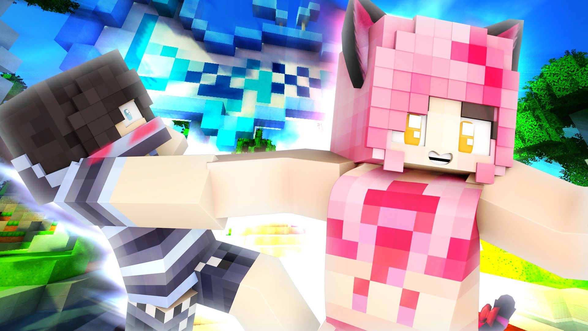 Personaggi Minecraft Aphmau e Zane, 1920x1080 Full HD, PC Desktop
